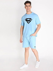 Vogaan Graphic Print Men Blue Night Shorts