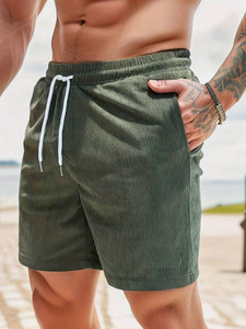 PRAIZY Self Design Men Green Casual Shorts