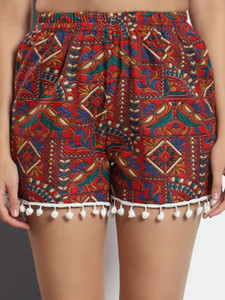 ADDYVERO Printed Women Multicolor High Waist Shorts