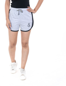 StyleAone Self Design Women Grey Hotpants