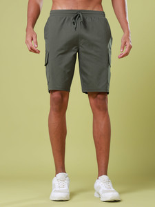 TECHNOSPORT Solid Men Green Cargo Shorts