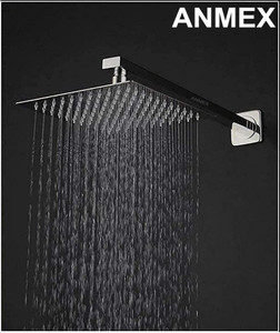 ANMEX 6 Inch (6X6) Over Head Rain Shower with 12inch shower arm Shower Head
