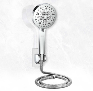 Plantex Hand Shower for Bathroom/5 Inch Round Multi-Function 8 Mode Shower Head Set Shower Head