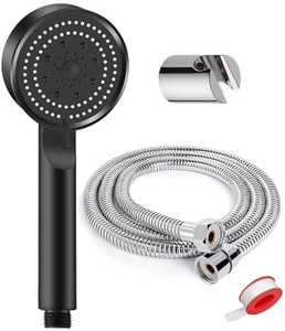 क्लिंटन Bathroom Shower Spray | 5 Mode S | Water Saving Shower with Hose (A_1), Black शावर हैड