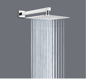 Prestige 6"x6" Ultra Slim Shower with 12inch Brass Thread Arm Shower Head