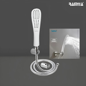 Ramya Fish B02 ABS Hand Shower With SS Tube 1.5MTR And Hook Shower Head