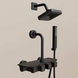 ENICET 3 in 1 Wall Mixer for Bathroom with Overhead & Hand Shower, Heavy Metal Build, 190mm L Bend Provision, Hot & Cold Mixer Tap, Wall Mixer for bathroom,