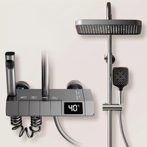 clayplus Thermostatic Shower Panel Shower Set with Head Shower/Hand Shower/Bidet Gun