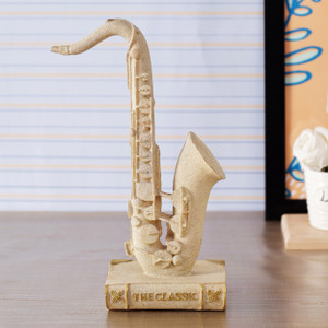 TIED RIBBONS Saxophone Musical Instrument Decorative Showpiece Collectible for Home Décor Wall Shelf Table Office Living Room Decoration Item Decorative Showpiece  -  28 cm