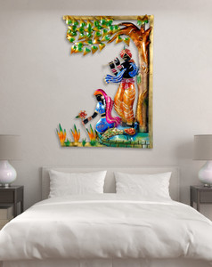 Craftowl Radhe krishna Large Wall Hanging Tree Frame Home Décor (L21XH30XW1.5 Inc) Decorative Showpiece  -  76.2 cm