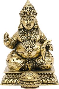 TREEMAISON Brass Lord Kubera Murti | Kuber ji Idol | Size-3 Inch Approx| God Kuber Ji Decorative Showpiece  -  8.89 cm