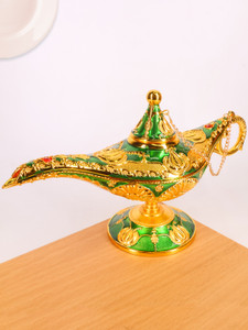 Elegant Lifestyle Vintage Aladdin Chirag Lamp, Luxurious Metal Jewelry Box Gift for Birthday Home Decorative Showpiece  -  12 cm