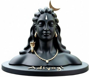 Gaurav Craft Adiyogi ji 3DStatue for car dashboard, shiv Idol, Shiv ji Idol (Black Large) Decorative Showpiece  -  10 cm