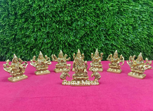 RAMA METAL BRASS ASHTALAKSHMI IDOLS SETS Decorative Showpiece  -  5 cm