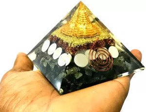 Fikup Pyrite Pyramid Original - Money Magnet Pyrite Pyramid Decorative Showpiece  -  7 cm