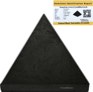 Crystal Heaven Crystal Heaven Certified Black Tourmaline Pyramid - 1" Inch for Positive Energy Decorative Showpiece  -  3 cm