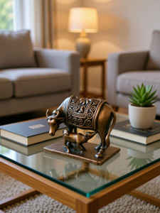 cow idols copper cow idol Decorative Showpiece  -  3.5 cm
