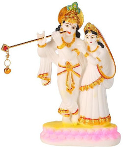 ASHA ART Radha Krishna Murti Statue for Home & Office Decor Standing On Stone डेकोरेटिव शोपीस - 25 cm