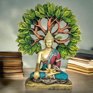 shri balaji craft Meditating Buddha Idol Under Tree for Home Decor Decorative Showpiece  -  24 cm