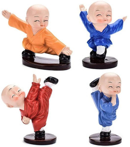 PsProducts Kung Fu Buddha Monk Figurines Showpiece for Home, Office Decoration Decorative Showpiece Decorative Showpiece Decorative Showpiece  -  7.5 cm