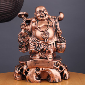 SPLICE Resin Decorative Idol Statue Showpiece Laughing Buddha Decorative Showpiece  -  23 cm