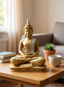triptimultihub buddha Statue showpiece Idol Beautiful for Gift Home decor Kitchen Items Decorative Showpiece  -  18 cm