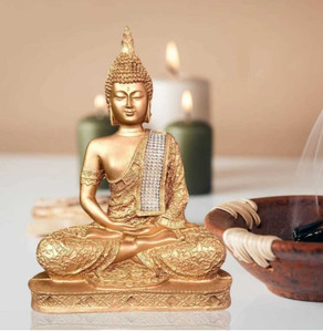 triptimultihub buddha Statue showpiece Idol Beautiful for Gift Home decor Kitchen Items Decorative Showpiece  -  18 cm