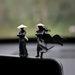 VinayakDecorz 2 pcs Mini Youxia Warrior Car Decoration Set - 6 cm - Image 6