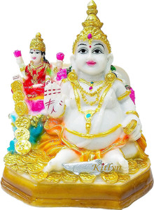 Kitlyn Lakshmi Kuber God Idol - Kuber ji Maharaj Statue for Decorative Spiritual Diwali Puja Vastu Showpiece Figurine - Religious Pooja Gift Item & Murti for Mandir / Temple / Home / Office Decorative Showpiece  -  10 cm
