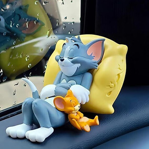 SHIGOSHREE Tom & Jerry Cute Sleeping Car Interior Accessory Decorative Showpiece  -  7 cm