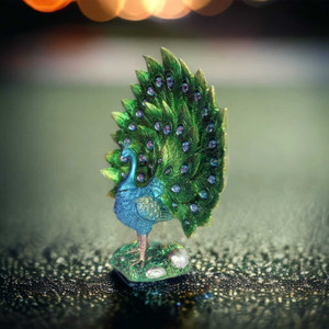 Chocozone Dancing Peacock Showpiece for Bedroom Decorative Items Showpiece Gift Set डेकोरेटिव शोपीस  -  12.5 cm