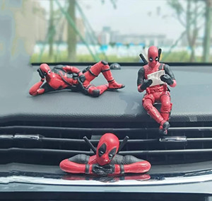 LAVITRA Deadpool - Action Figures 3 Figures Set Most Loved Comic Super Hero Car Interior डेकोरेटिव शोपीस  -  10 cm