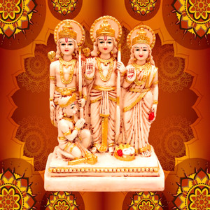 Kitlyn Ram Darbar Statue God Ram, Sita, Laxman & Hanuman Idol For Home Decor Statue Gift for Worship Decorative Spiritual Puja Vastu Figurine - Religious Murti Pooja Gift Item / Temple / Home Décor / office Decorative Showpiece  -  18 cm