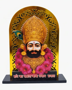 SHRI KHATUSHYAM CREATION Khatu Shyam Car Dashbord Mini Tample Decorative Showpiece  -  9 cm