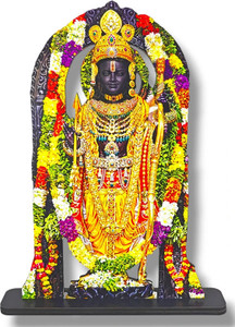 saf MDF Cutout of Ram Lalla Statue in Ayodhya Mandir (2D), Idol Home D?cor Decorative Showpiece  -  25 cm