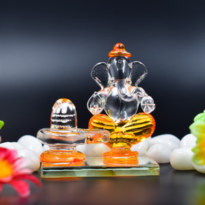 OURVIC HANDICRAFT GLASS SHOWPIECE FOR DECORATION, CAR DASHBOARD AND GIFT Decorative Showpiece  -  7.5 cm