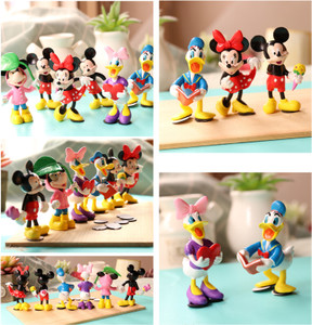 BRASSOMG 6 Types of Mickey Mouse and Donald Duck as a Toy and Showpiece Decorative Showpiece  -  8 cm