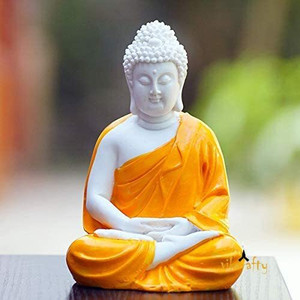 ANI DIVINE Ani Divine Beautiful Meditating Lord Buddha || Handcrafted Lord Gautam Buddha Decorative Showpiece  -  13 cm