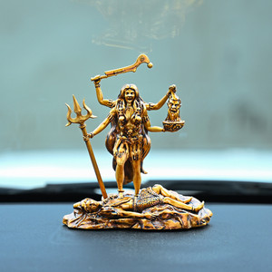 ARTARIUM Resin Kaali Mata Kali Maa Murti Idol Statue or Car Dashboard Decorative Showpiece  -  10.16 cm