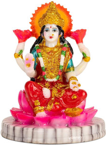 krishnagallery1 Laxmi Mata Statue Marble look Good quality Washable n unbreakable Statue 5 inch Decorative Showpiece  -  16 cm