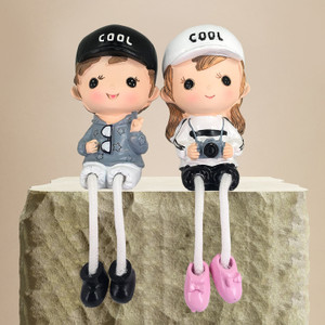Elegant Lifestyle Cute Couple Gift Set with Adjoining Heart | Gift for him/her | Love Gift Set for someone special | Valentine's Day /Anniversary Gift for Couple or Occasions - 15 x 10 cm Decorative Showpiece - 10 cm