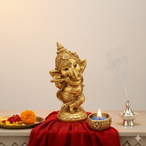 BECKON VENTURE Resin Ganesh idol Showpiece For Home Décor Show pieces Gift Items living room Decorative Showpiece  -  15 cm