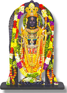 saf MDF Cutout of Ram Lalla Statue in Ayodhya Mandir (2D), Idol Home D?cor Decorative Showpiece  -  25 cm