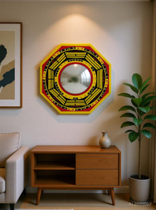 Plus Value Pakua Bagua Convex Mirror for Home & Office Main Door Entrance Protection Decorative Showpiece  -  11.5 cm