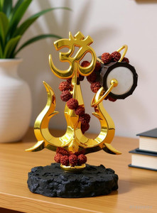 Tej Gifts Shiv Trishul with Damru idol Decorative Showpiece Decorative Showpiece  -  11 cm