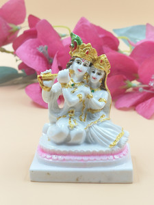 Sudaya Idol Radha and krishna Hindu Religious Figurine डेकोरेटिव शोपीस  -  10 cm