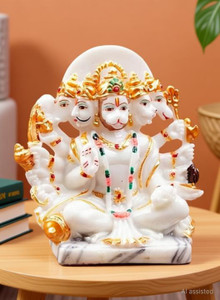 MNTOSHCUM Lord Panchmukhi Hanuman Ji Murti Home Decor Murti Idol ( Size - 6inch) Decorative Showpiece  -  15.4 cm