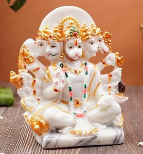MNTOSHCUM Lord Panchmukhi Hanuman Ji Murti Home Decor Murti Idol ( Size - 6inch) Decorative Showpiece  -  15.4 cm