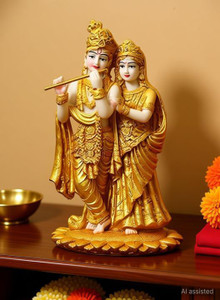 HANDICRAFTY Radha Krishna Murti Showpiece Statue Decorative Showpiece  -  12 cm