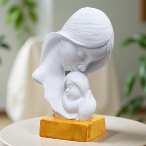 DECORE CREATORS Mother and Child Statue, Mother's Love Figurine, Mom Baby Bond Gift Decorative Showpiece  -  15 cm